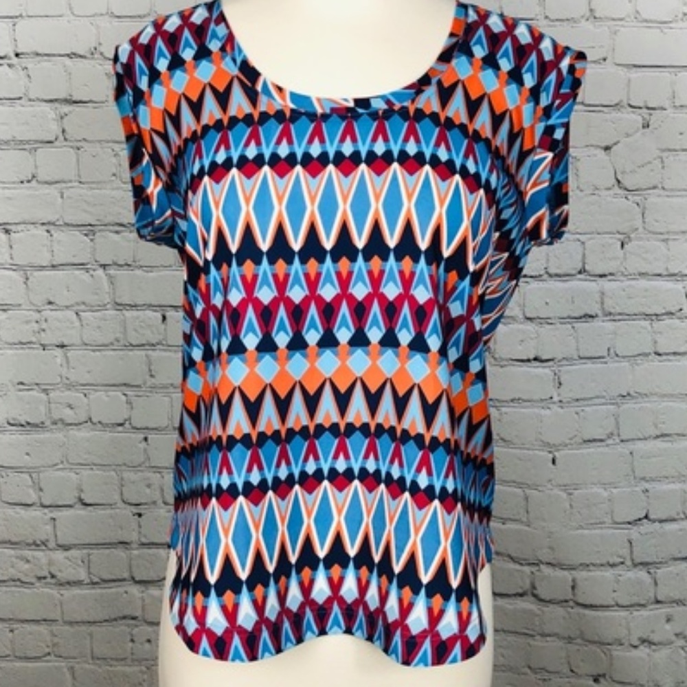J. Crew Patterned Sheer Blouse - Triangle Pattern